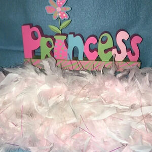 𝅺PRINCESS wood plaque and Boa